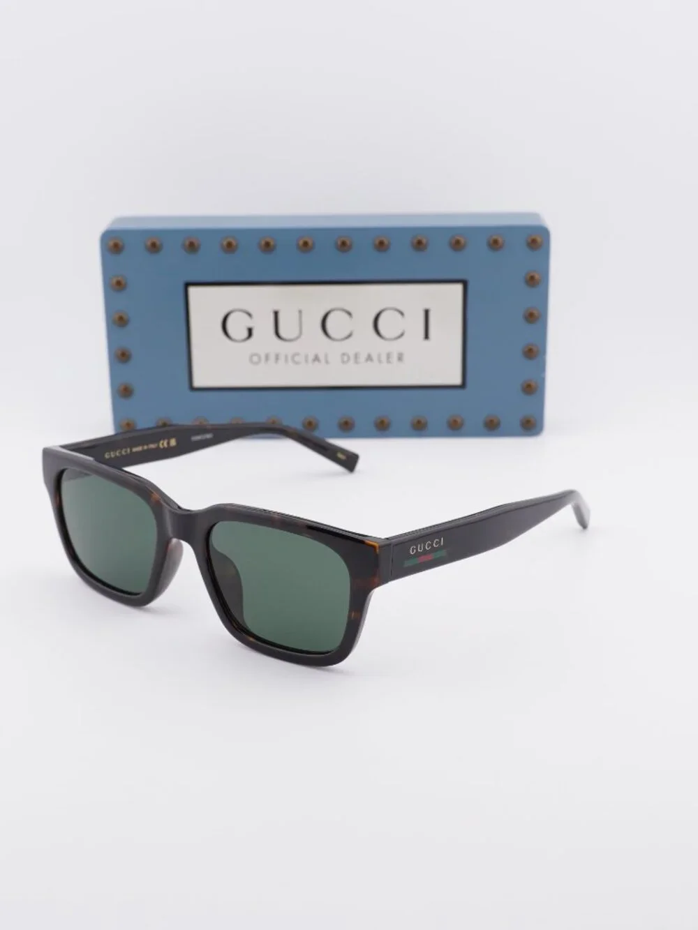 Gucci GG1857SK 002 Square Sunglasses - Havana / Green